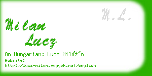 milan lucz business card